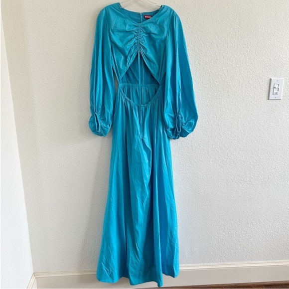 Staud Tangier Cutout Long Sleeve Maxi Dress Blue - Picture 2 of 11